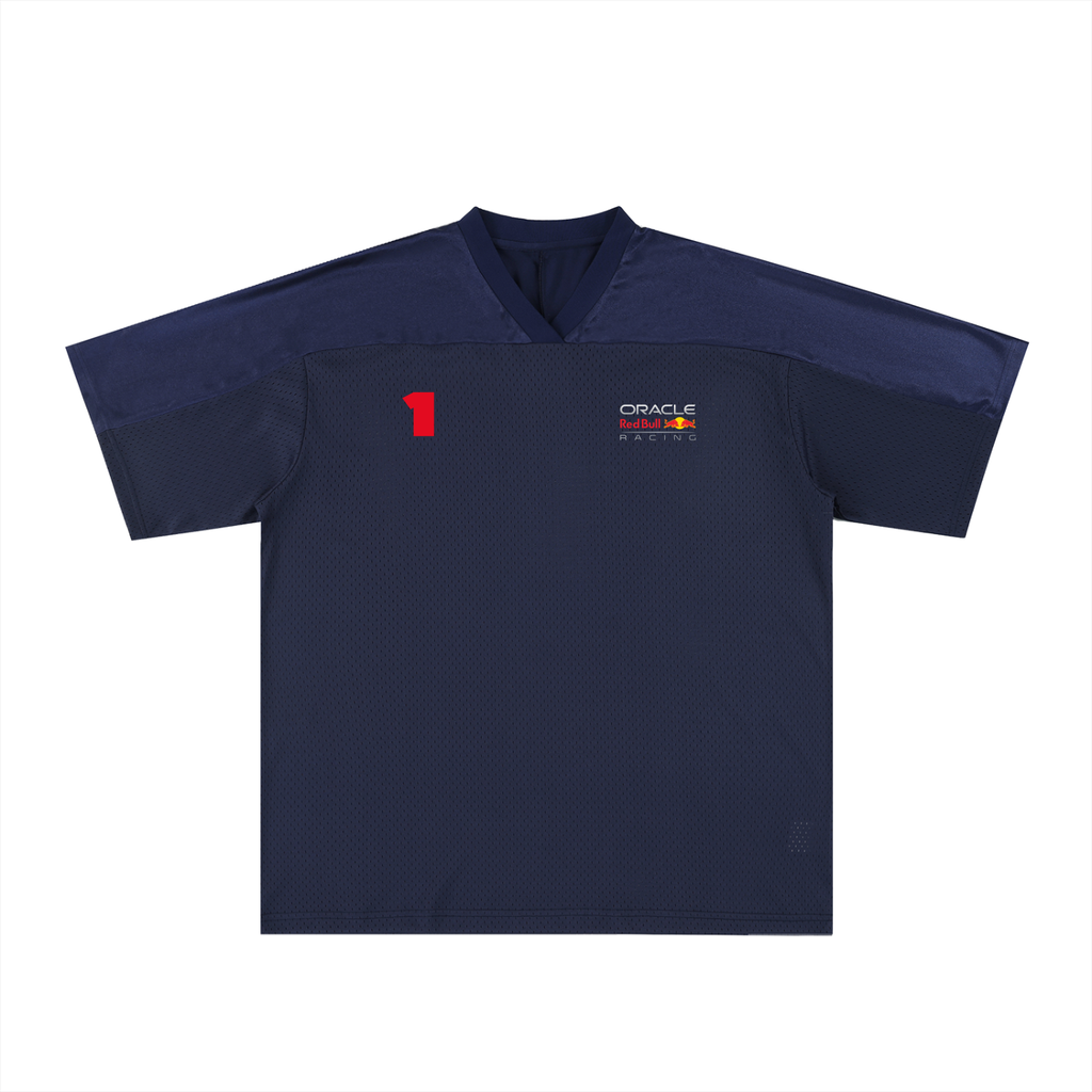 Verstappen Red Bull Racing Oversized Mesh V-Neck Soccer Jersey