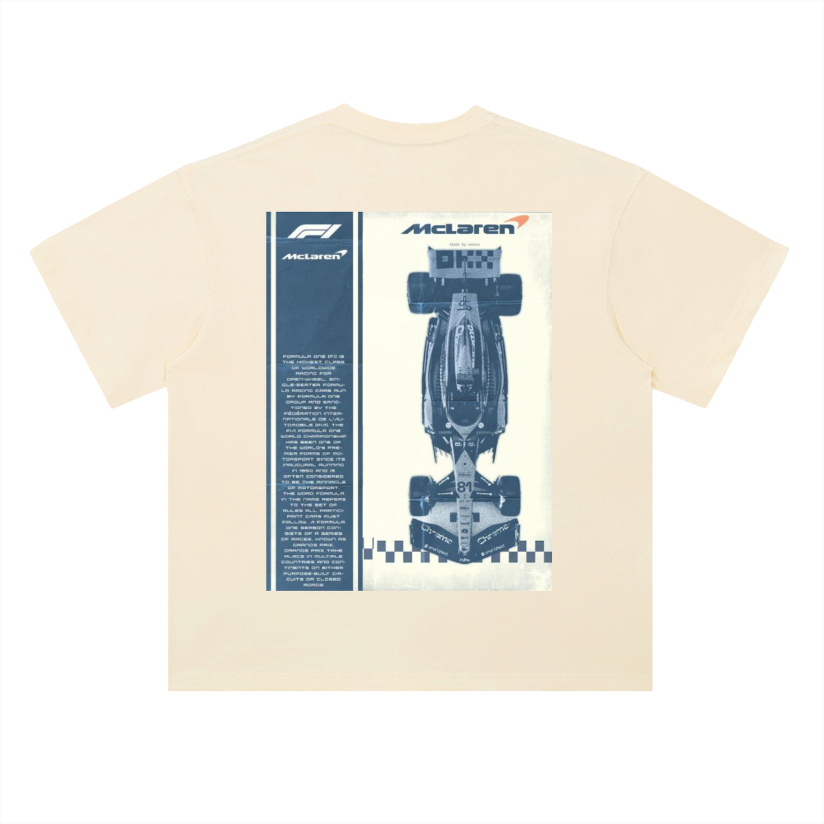 Spirit of Motorsports F1 McLaren Heavyweight Drop Shoulder Cotton T-Shirt